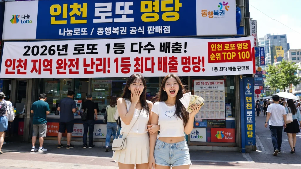 인천 로또 명당 top 100 동행복권 6/45 로또 명당 성지