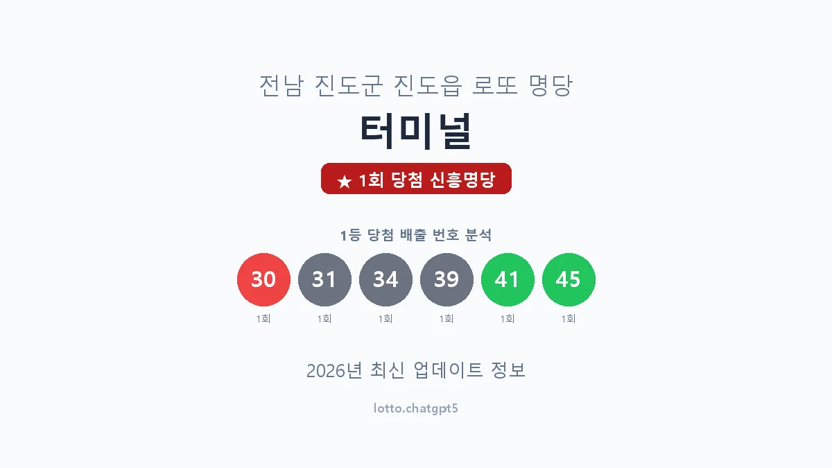 전남 진도군 진도읍 로또 명당 터미널 1등 1회 배출 판매점 썸네일