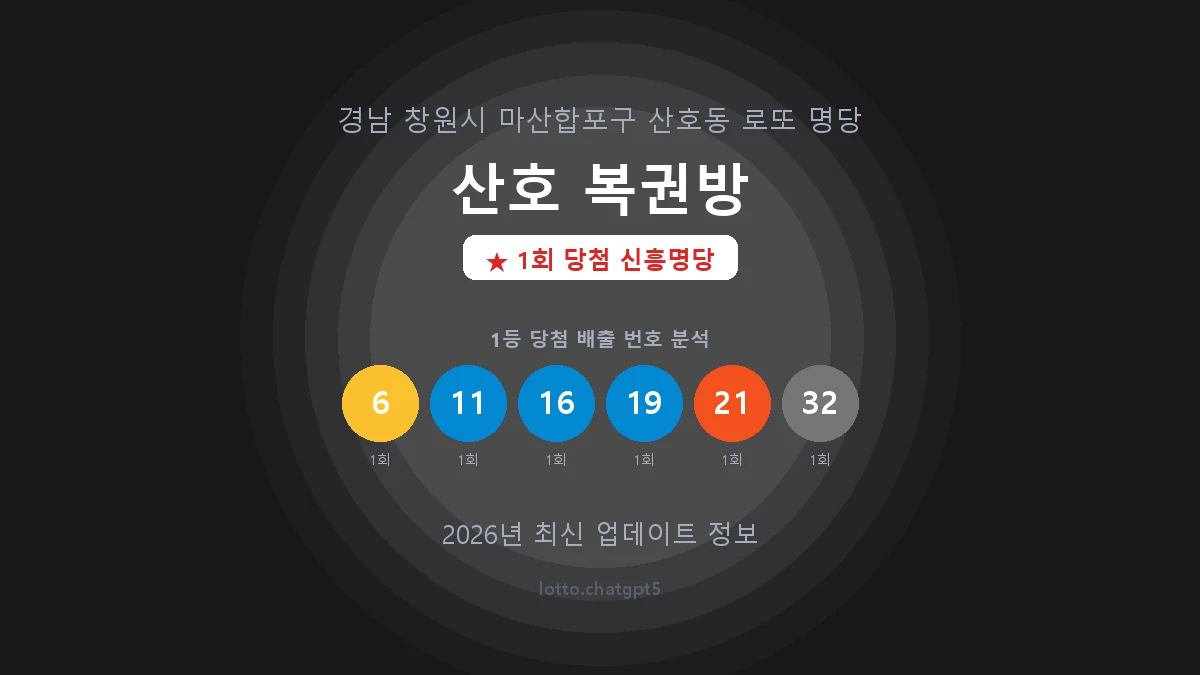 경남 창원시 산호동 로또 명당 산호 복권방 1등 1회 배출 판매점 썸네일