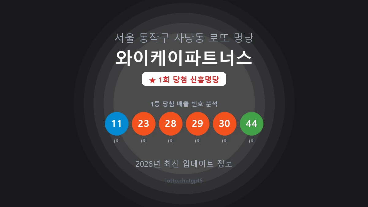서울 동작구 사당동 로또 명당 와이케이파트너스 1등 1회 배출 판매점 썸네일