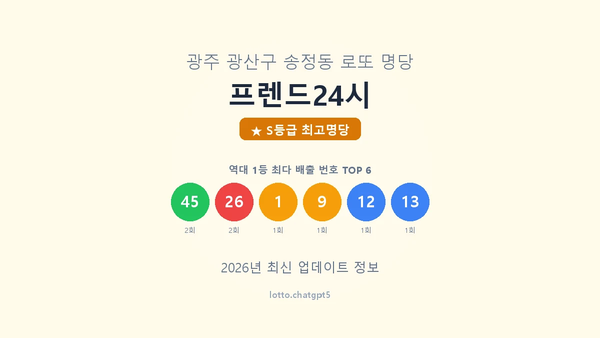 광주 광산구 송정동 로또 명당 프렌드24시 1등 5회 배출 판매점 썸네일