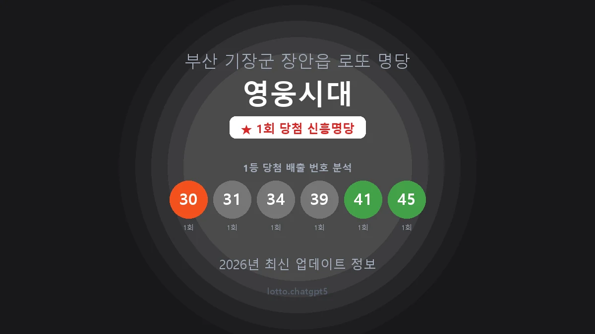 부산 기장군 장안읍 로또 명당 영웅시대 1등 1회 배출 판매점 썸네일