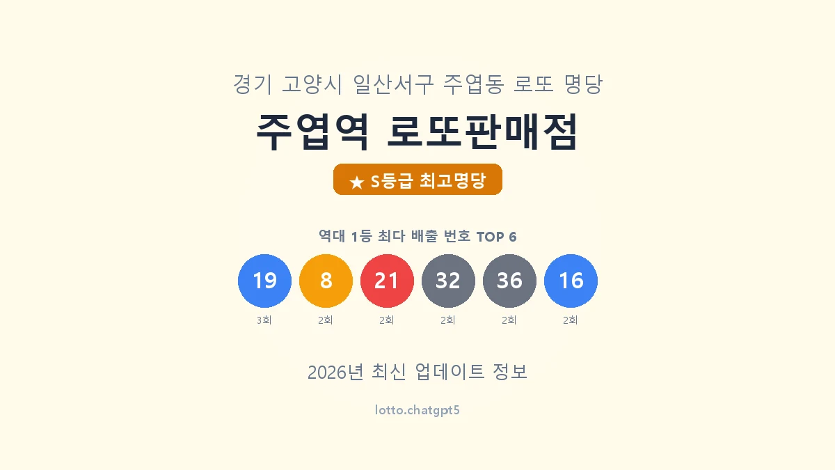 경기 고양시 주엽동 로또 명당 주엽역 로또판매점 1등 5회 배출 판매점 썸네일
