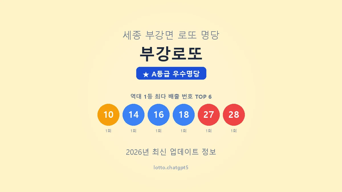 세종  부강면 로또 명당 부강로또 1등 2회 배출 판매점 썸네일