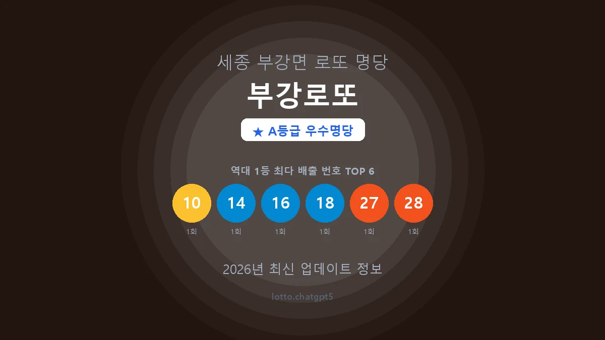 세종  부강면 로또 명당 부강로또 1등 2회 배출 판매점 썸네일
