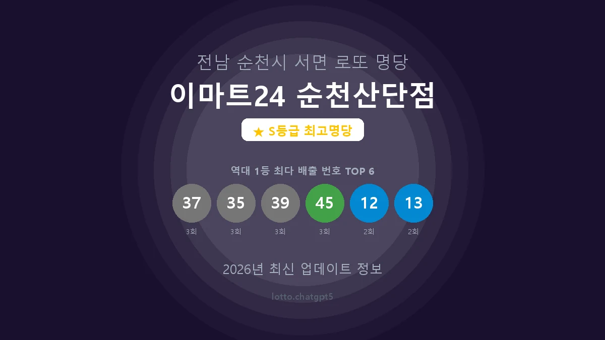 이마트24 순천산단점 출현번호 통계 썸네일
