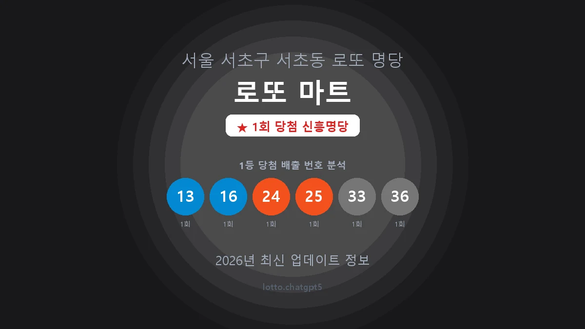서울 서초구 서초동 로또 명당 로또 마트 1등 1회 배출 판매점 썸네일