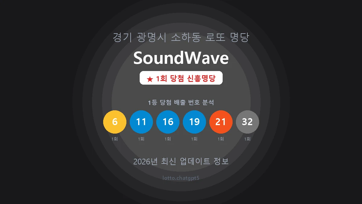 경기 광명시 소하동 로또 명당 SoundWave 1등 1회 배출 판매점 썸네일
