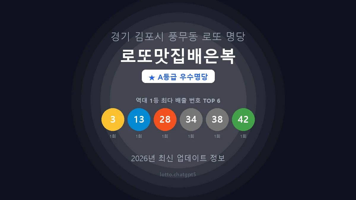 경기 김포시 풍무동 로또 명당 로또맛집배은복 1등 2회 배출 판매점 썸네일