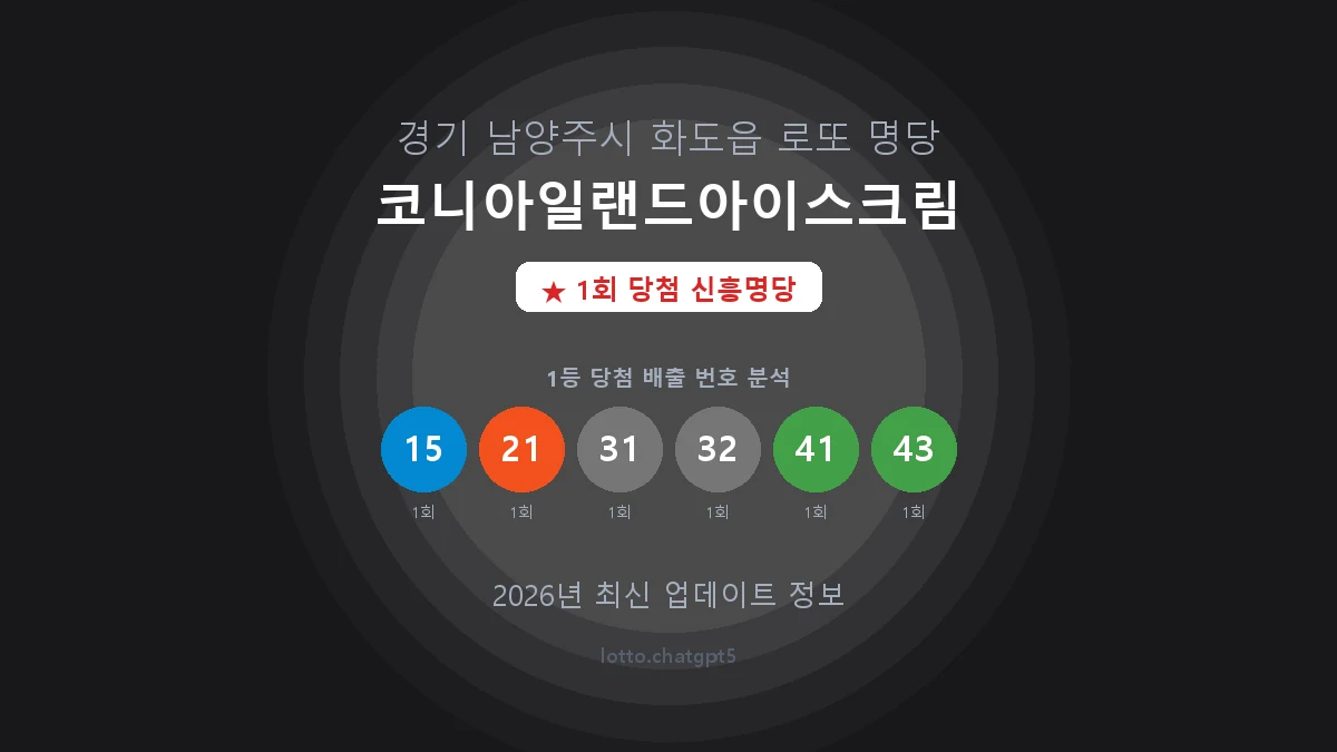 경기 남양주시 화도읍 로또 명당 코니아일랜드아이스크림 1등 1회 배출 판매점 썸네일