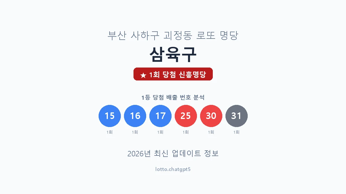 부산 사하구 괴정동 로또 명당 삼육구 1등 1회 배출 판매점 썸네일