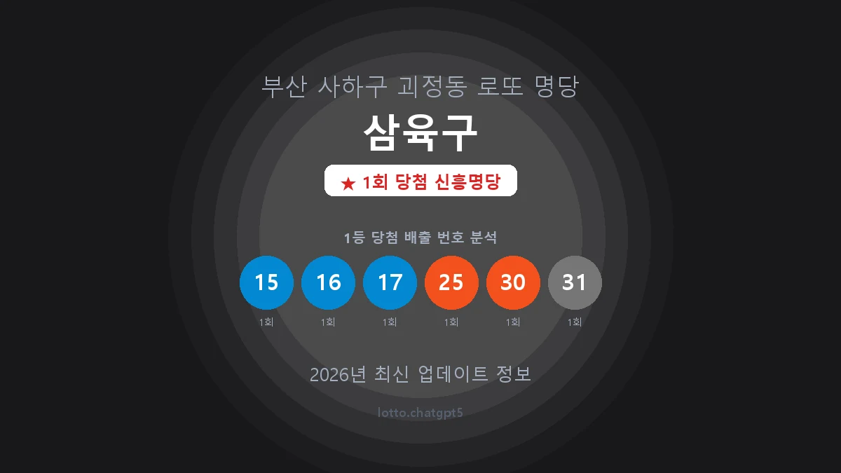 부산 사하구 괴정동 로또 명당 삼육구 1등 1회 배출 판매점 썸네일