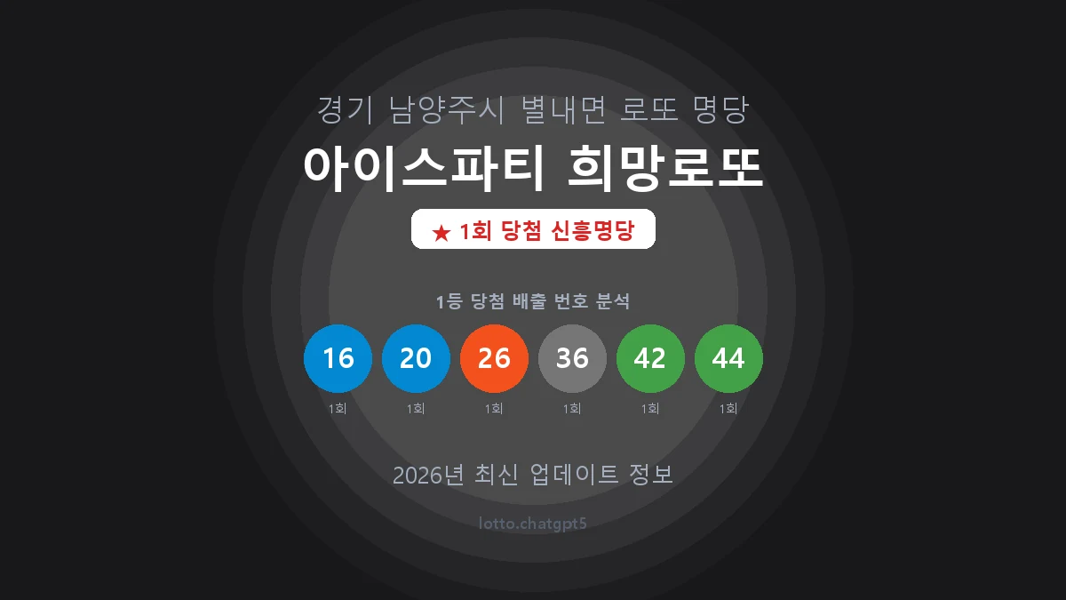 경기 남양주시 별내면 로또 명당 아이스파티 희망로또 1등 1회 배출 판매점 썸네일