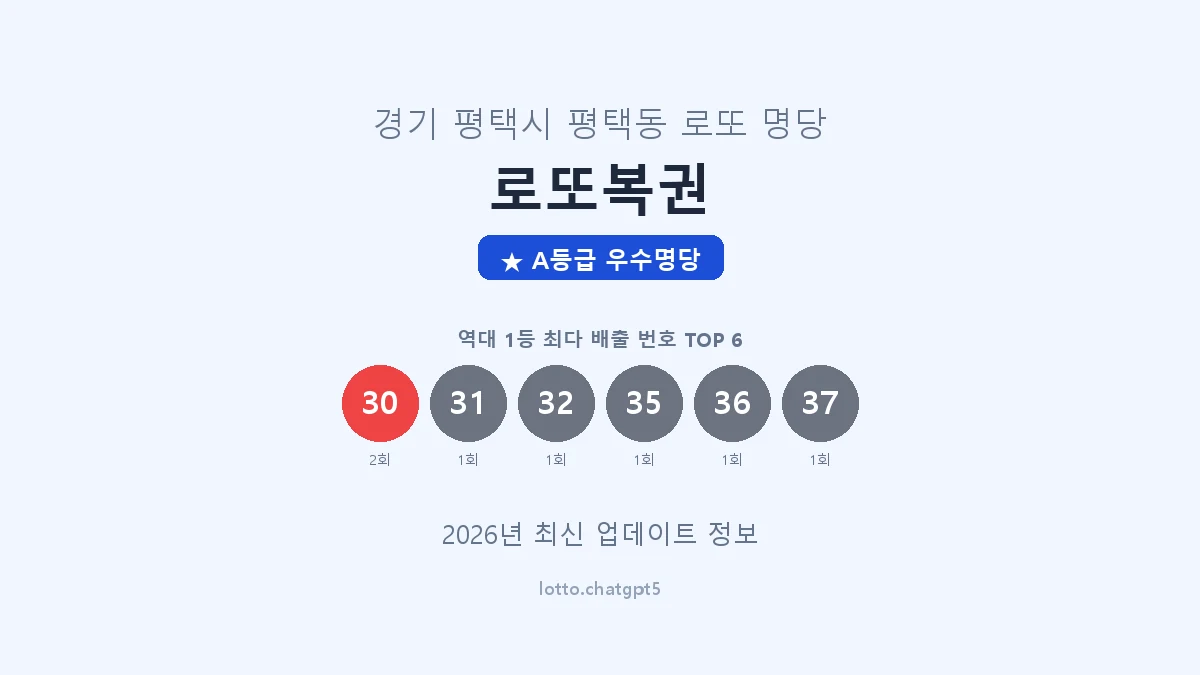 경기 평택시 평택동 로또 명당 로또복권 1등 2회 배출 판매점 썸네일