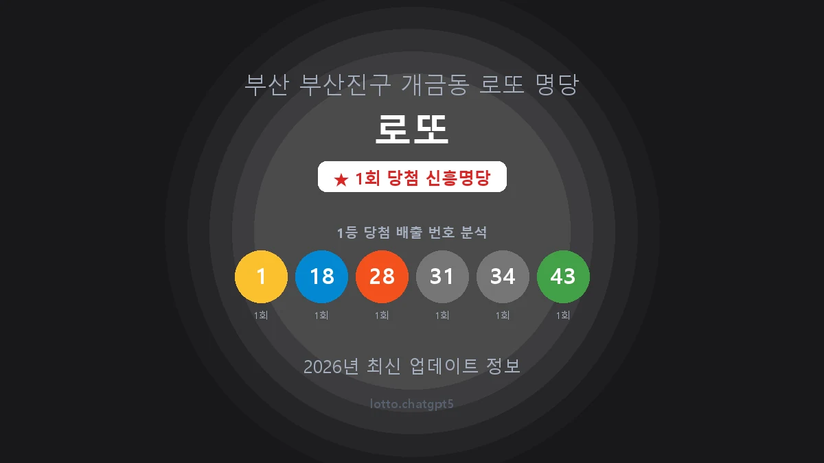 부산 부산진구 개금동 로또 명당 로또 1등 1회 배출 판매점 썸네일