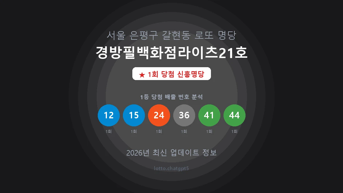 서울 은평구 갈현동 로또 명당 경방필백화점라이츠21호 1등 1회 배출 판매점 썸네일
