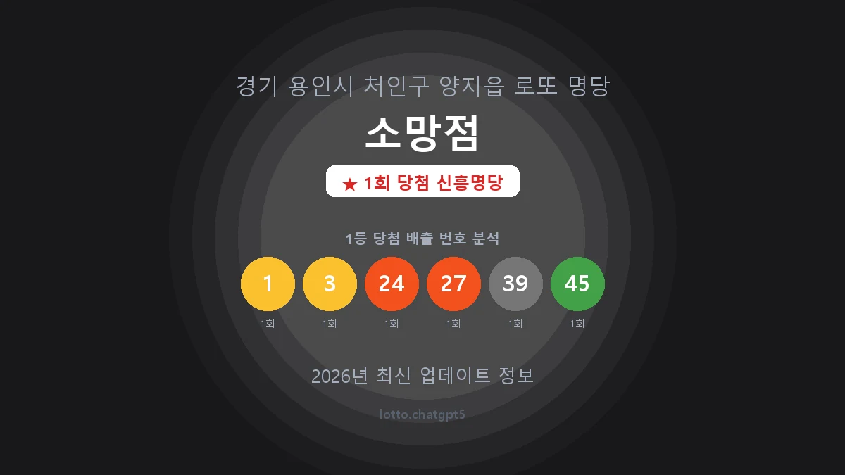 경기 용인시 양지읍 로또 명당 소망점 1등 1회 배출 판매점 썸네일