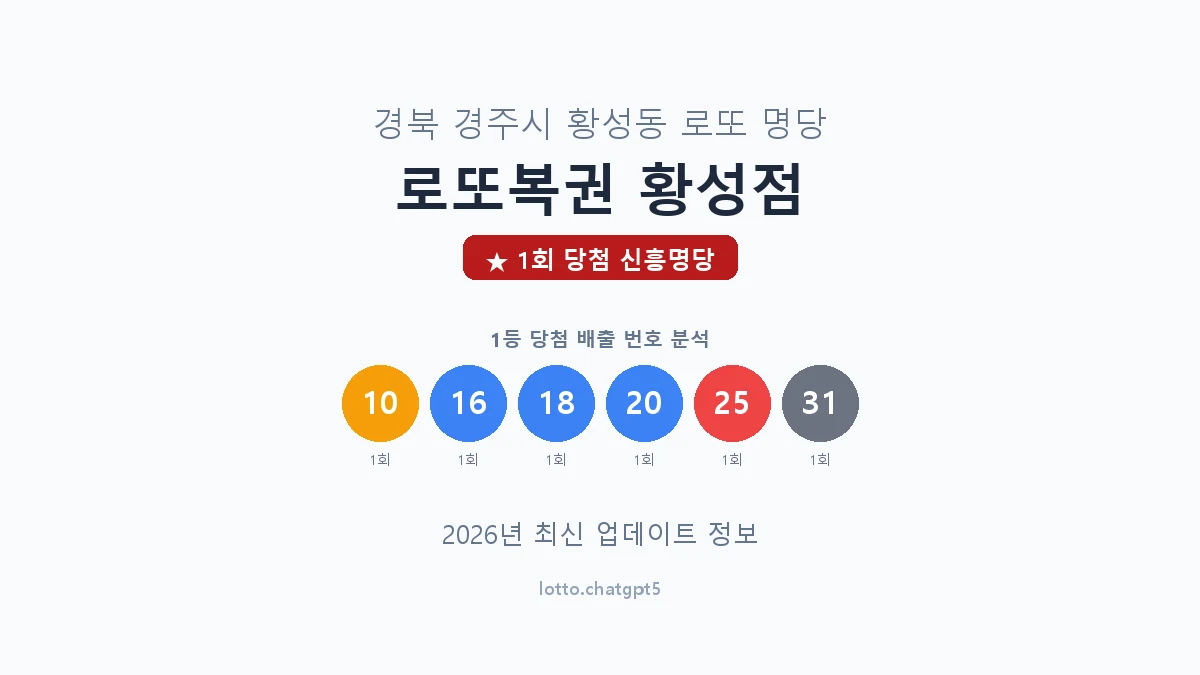 경북 경주시 황성동 로또 명당 로또복권 황성점 1등 1회 배출 판매점 썸네일