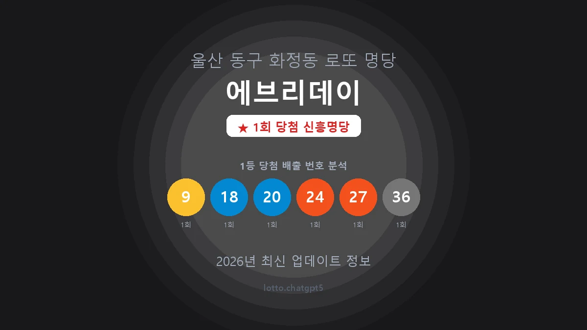 울산 동구 화정동 로또 명당 에브리데이 1등 1회 배출 판매점 썸네일