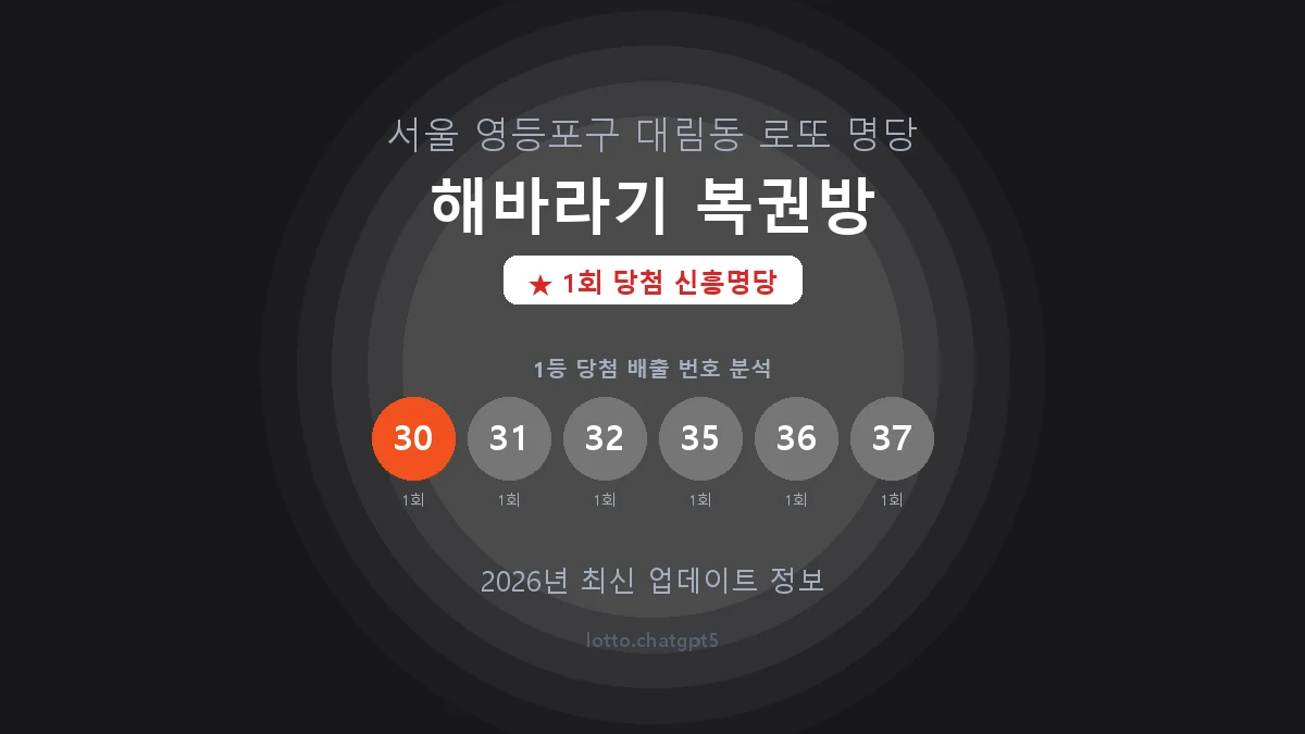 서울 영등포구 대림동 로또 명당 해바라기 복권방 1등 1회 배출 판매점 썸네일