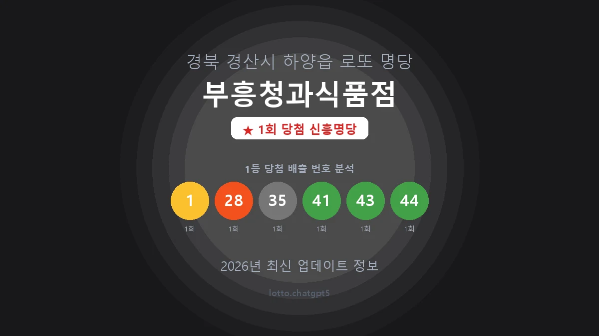 경북 경산시 하양읍 로또 명당 부흥청과식품점 1등 1회 배출 판매점 썸네일