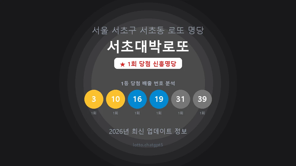 서울 서초구 서초동 로또 명당 서초대박로또 1등 1회 배출 판매점 썸네일