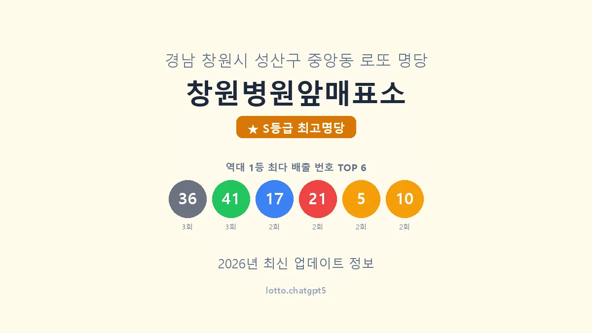 경남 창원시 중앙동 로또 명당 창원병원앞매표소 1등 5회 배출 판매점 썸네일