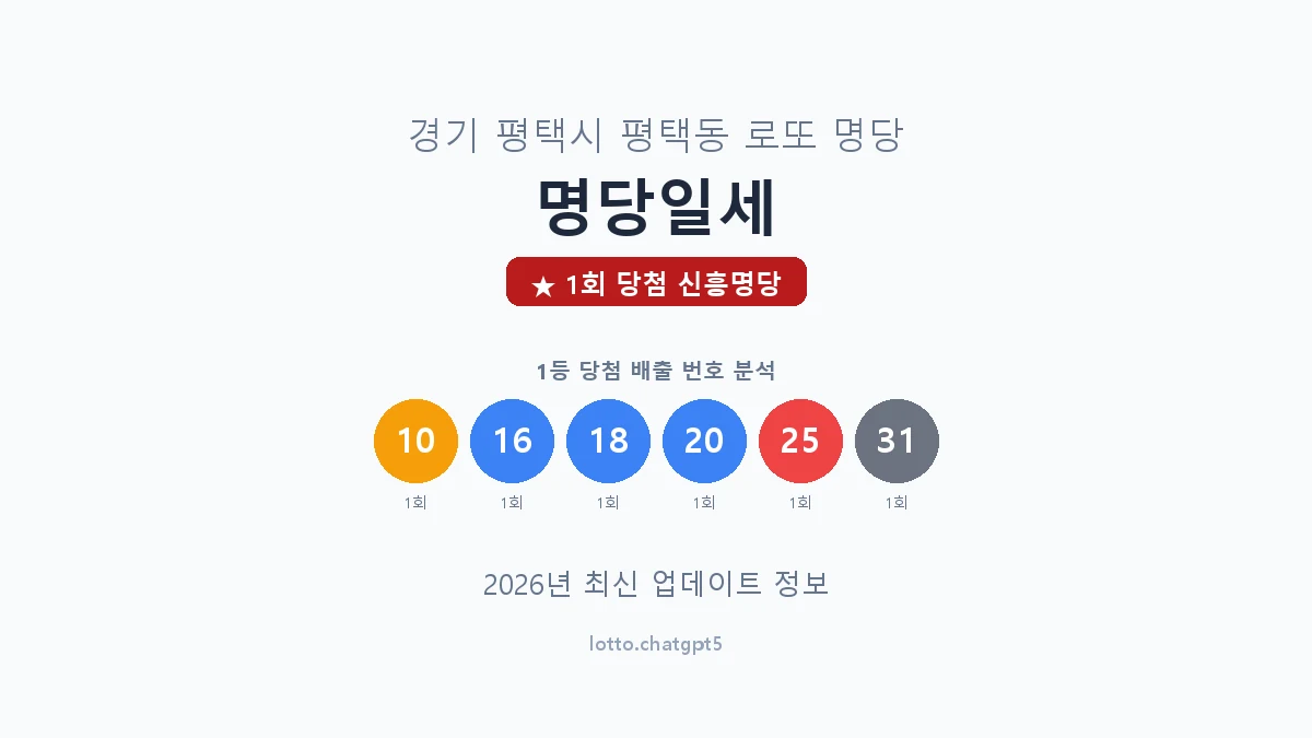 경기 평택시 평택동 로또 명당 명당일세 1등 1회 배출 판매점 썸네일