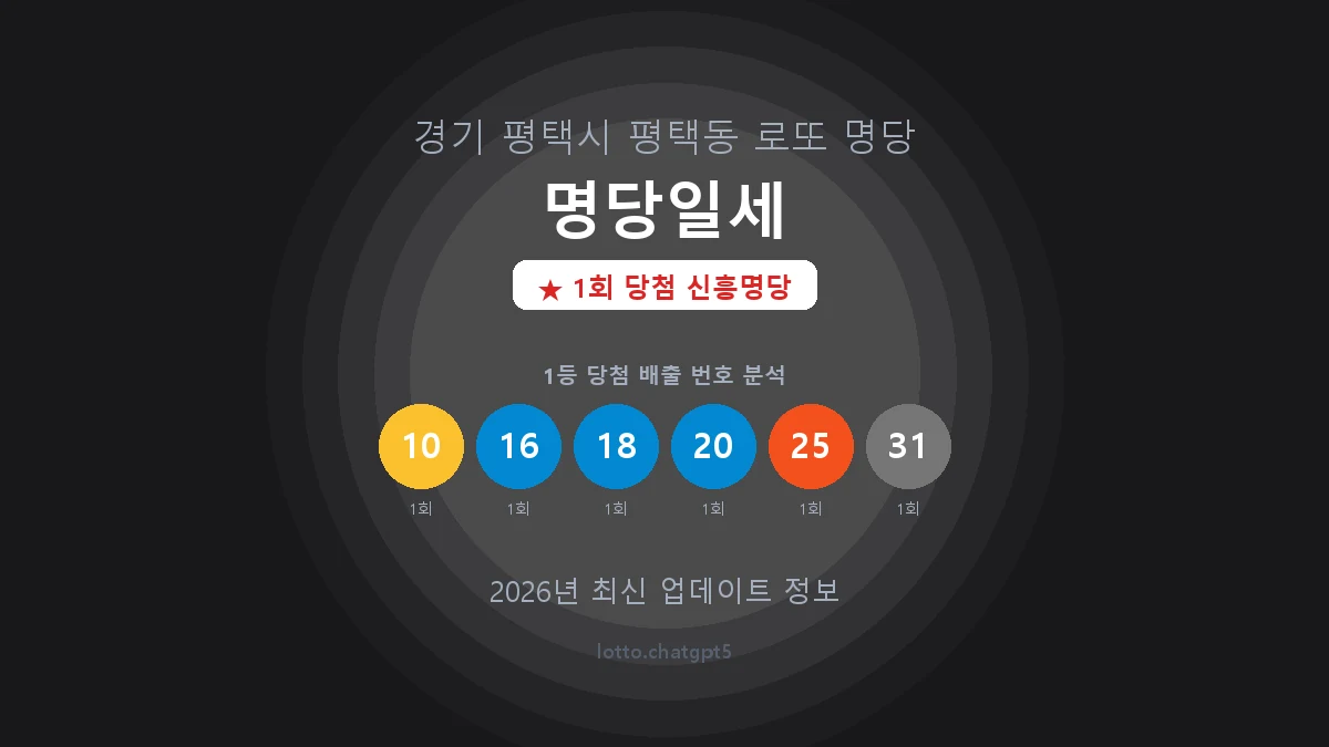 경기 평택시 평택동 로또 명당 명당일세 1등 1회 배출 판매점 썸네일