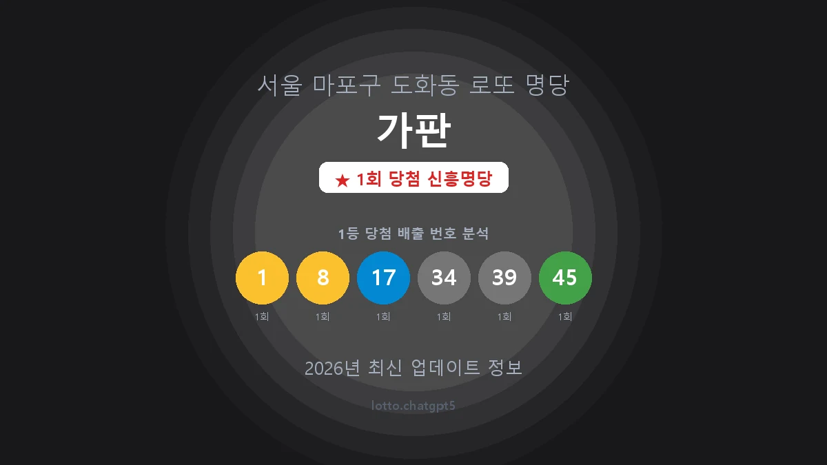 서울 마포구 도화동 로또 명당 가판 1등 1회 배출 판매점 썸네일