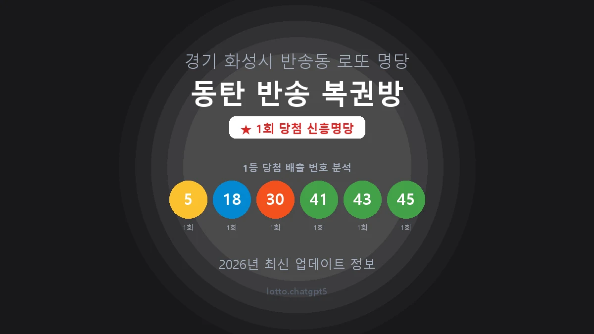 경기 화성시 반송동 로또 명당 동탄 반송 복권방 1등 1회 배출 판매점 썸네일