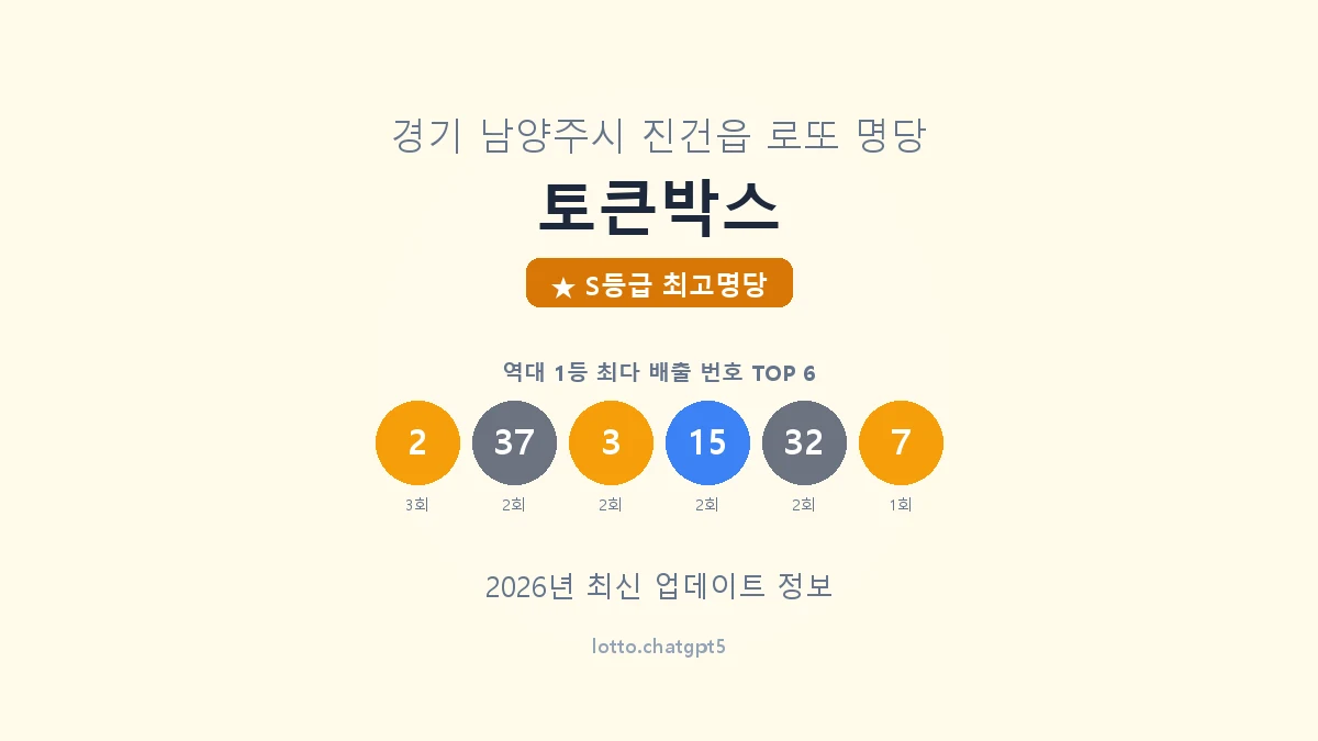 경기 남양주시 진건읍 로또 명당 토큰박스 1등 5회 배출 판매점 썸네일