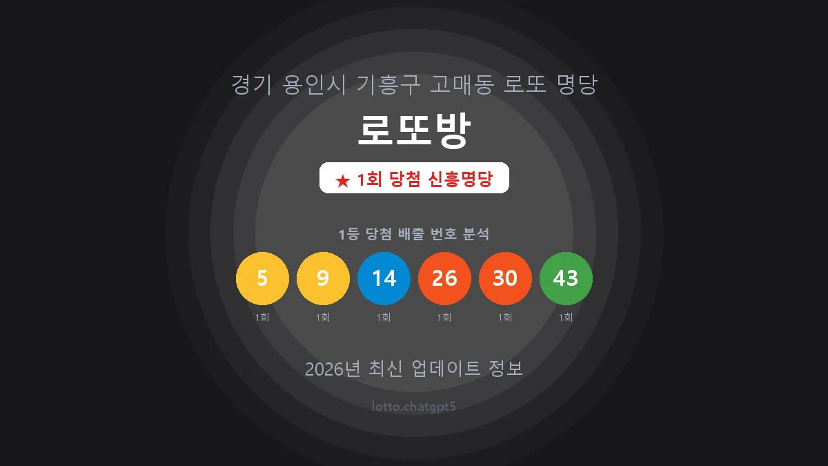 경기 용인시 고매동 로또 명당 로또방 1등 1회 배출 판매점 썸네일