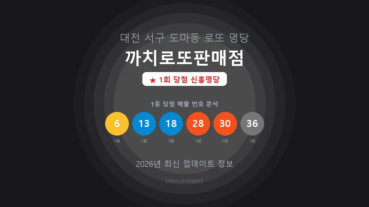 대전 서구 도마동 로또 명당 까치로또판매점 1등 1회 배출 판매점 썸네일