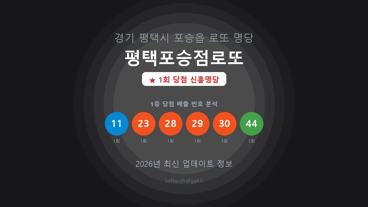 경기 평택시 포승읍 로또 명당 평택포승점로또 1등 1회 배출 판매점 썸네일