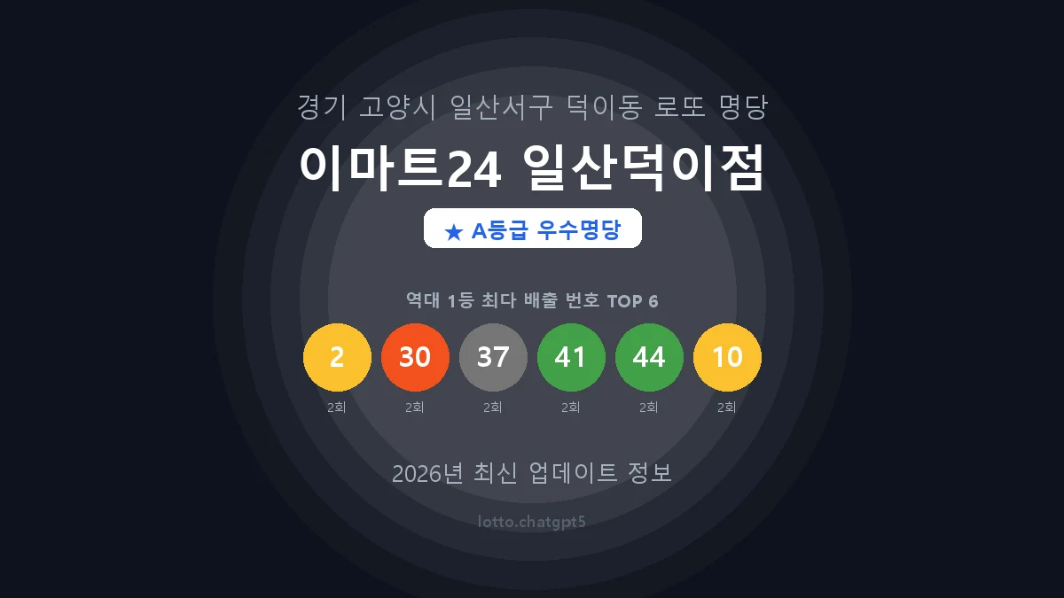 경기 고양시 덕이동 로또 명당 이마트24 일산덕이점 1등 4회 배출 판매점 썸네일