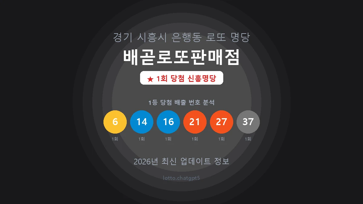경기 시흥시 은행동 로또 명당 배곧로또판매점 1등 1회 배출 판매점 썸네일