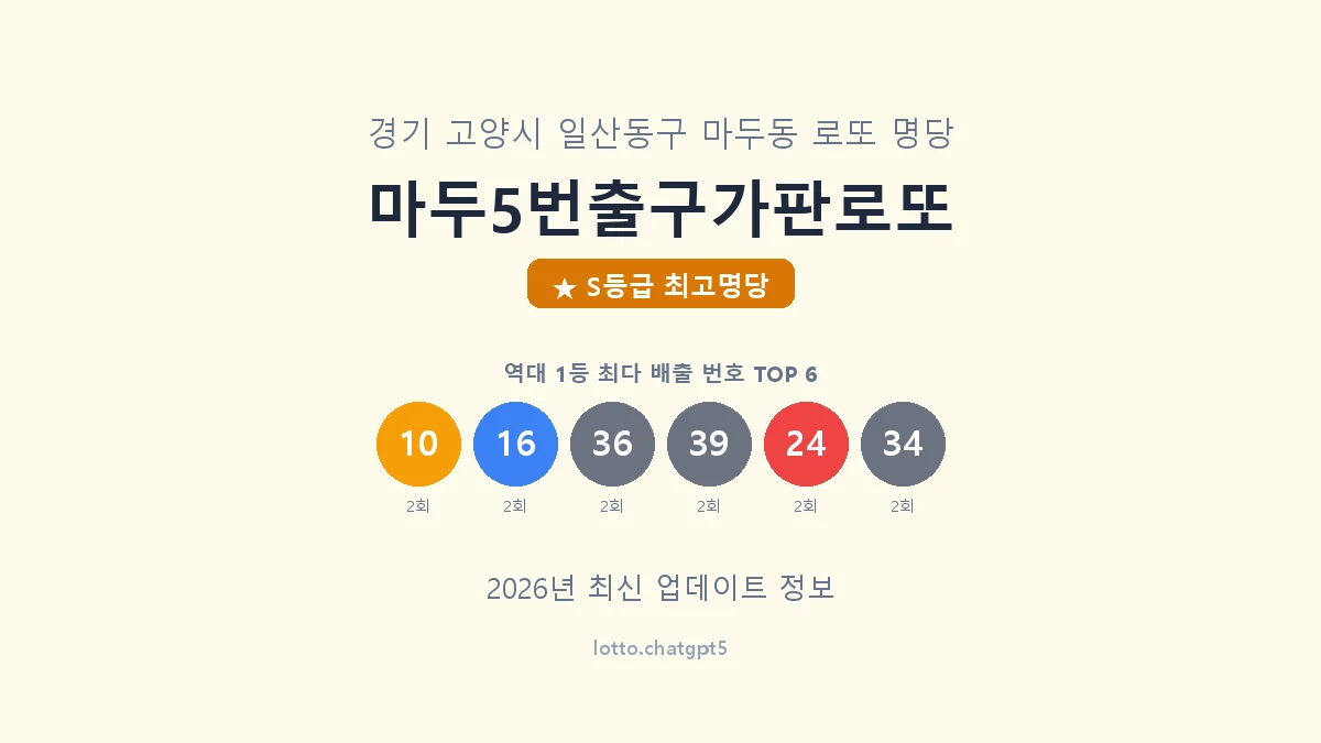 경기 고양시 마두동 로또 명당 마두5번출구가판로또 1등 5회 배출 판매점 썸네일
