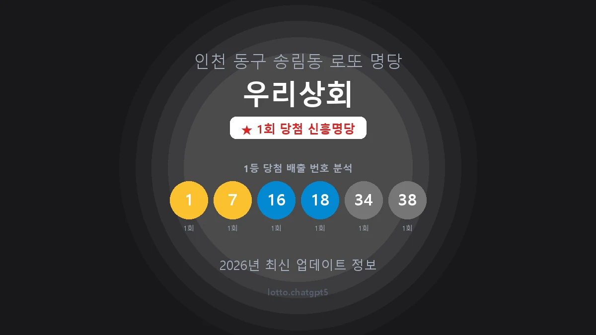 인천 동구 송림동 로또 명당 우리상회 1등 1회 배출 판매점 썸네일
